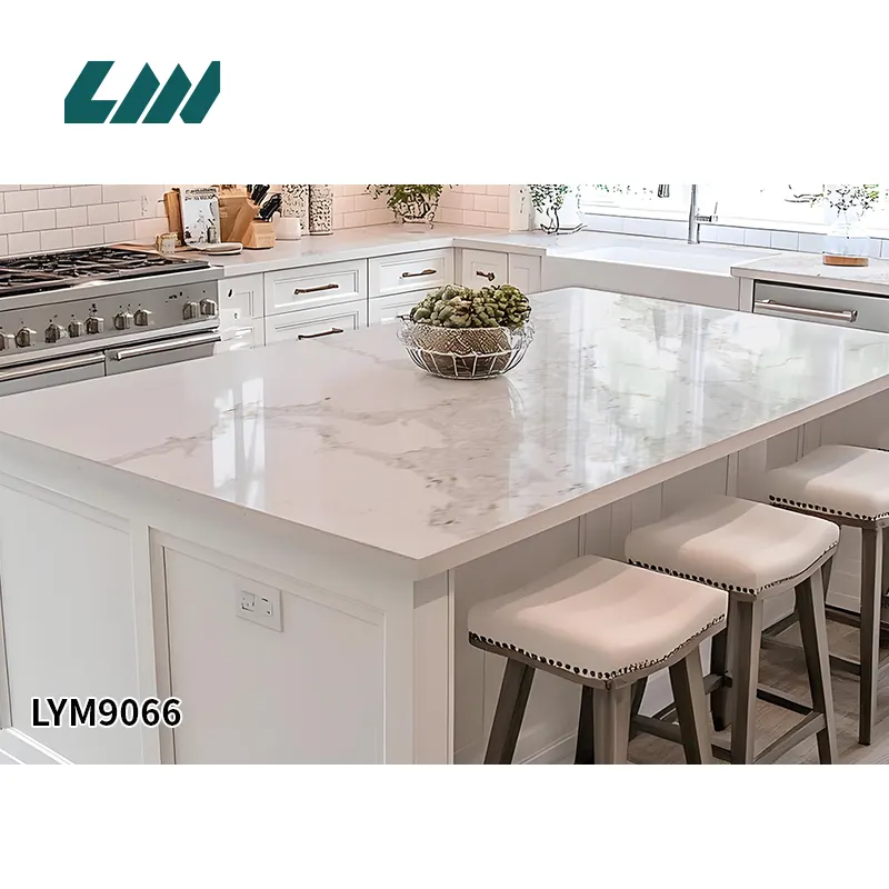 Jade-Look White Engineered Quartz Floor Tile