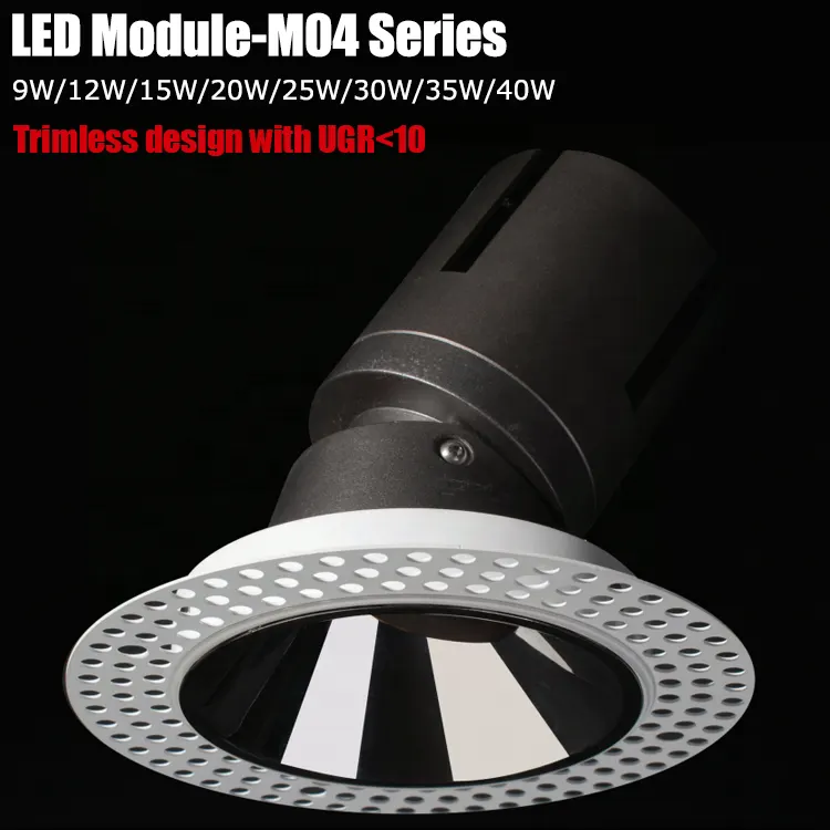 Adjustable Trimless Recessed LED Downlight 9-20W