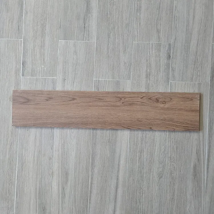 Non-Slip Wood-Look Polished Ceramic Floor Tile 150x800mm