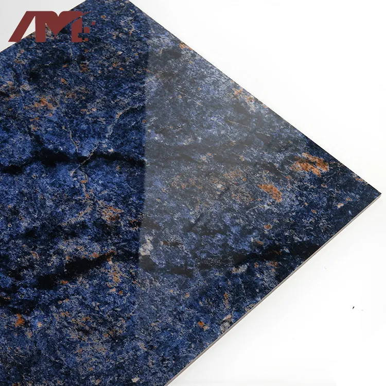 Marble-Look Blue Polished Porcelain Wall And Floor Tile 600x600mm/800x800mm/24x24