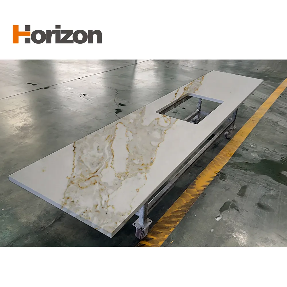 Jade-Look White Polished Engineered Quartz Slab 3200x1600mm