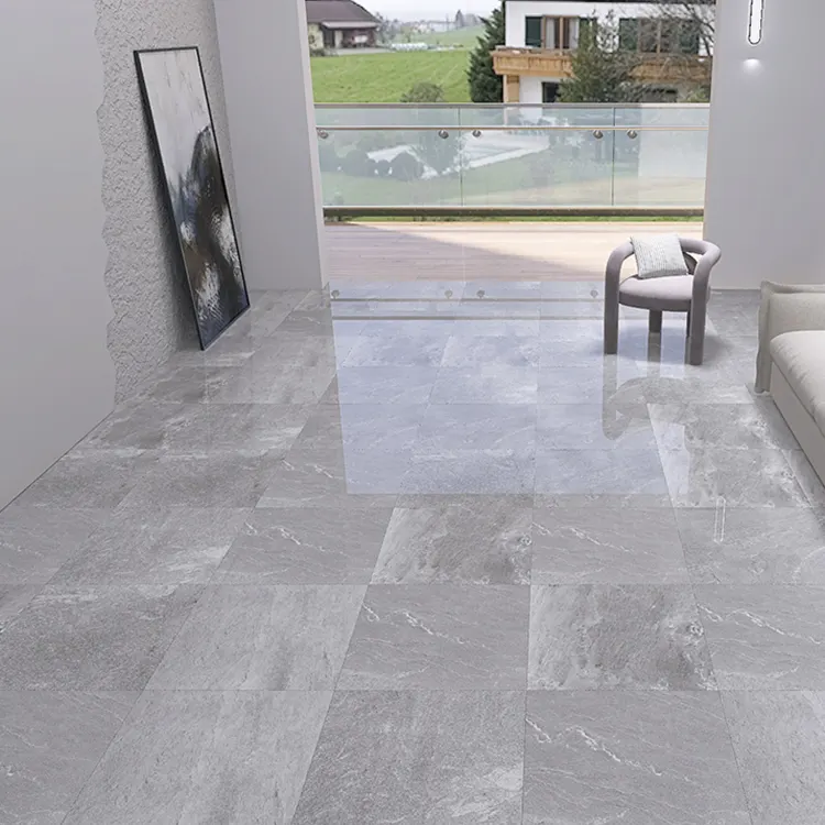 Non-Slip Stone-Look Glazed Porcelain Floor Tile 600x600mm