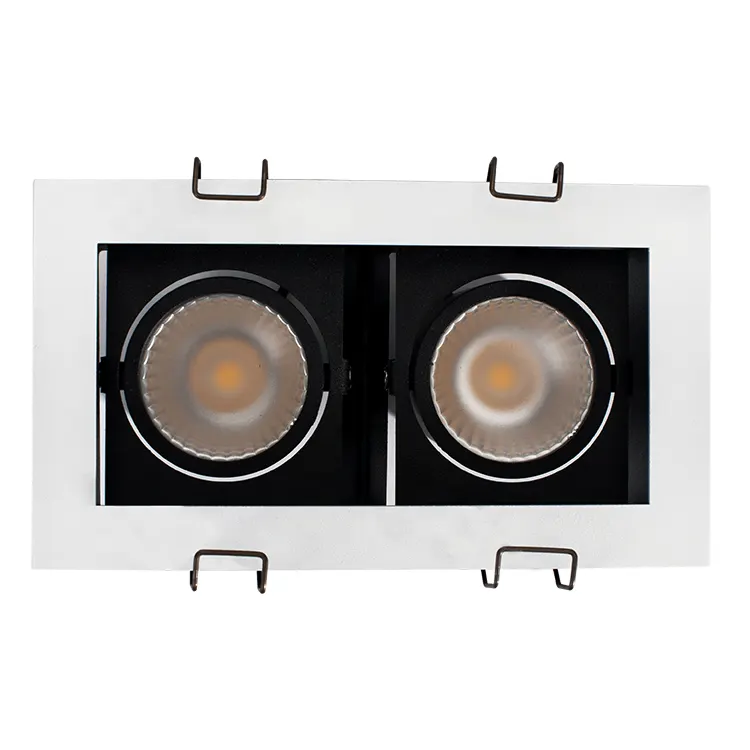 Adjustable Recessed Square LED Grille Spotlight Black/White 9-30W