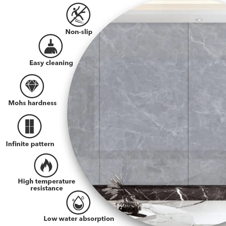 Marble-Look White Sintered Stone Slab 1200x2700x9mm