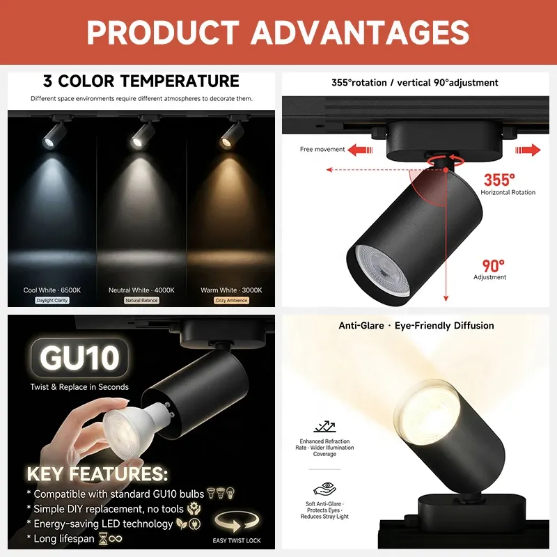 Adjustable LED Track Spotlight 5/7W product sample
