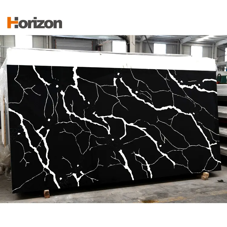 Calacatta White/Black Engineered Quartz Slab 3200x1600mm