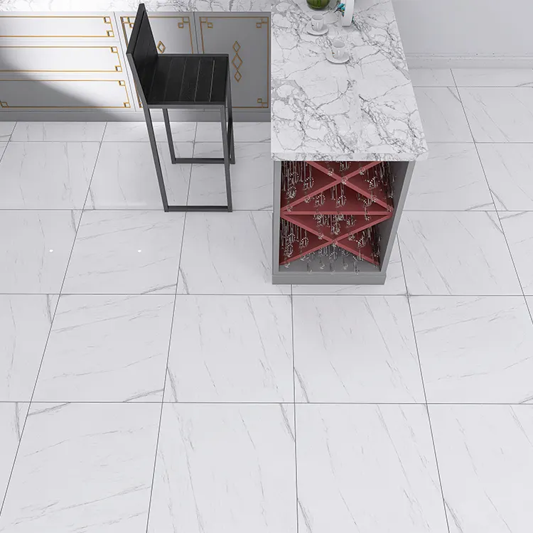 Marble-Look Polished Porcelain Wall And Floor Tile 600x600mm