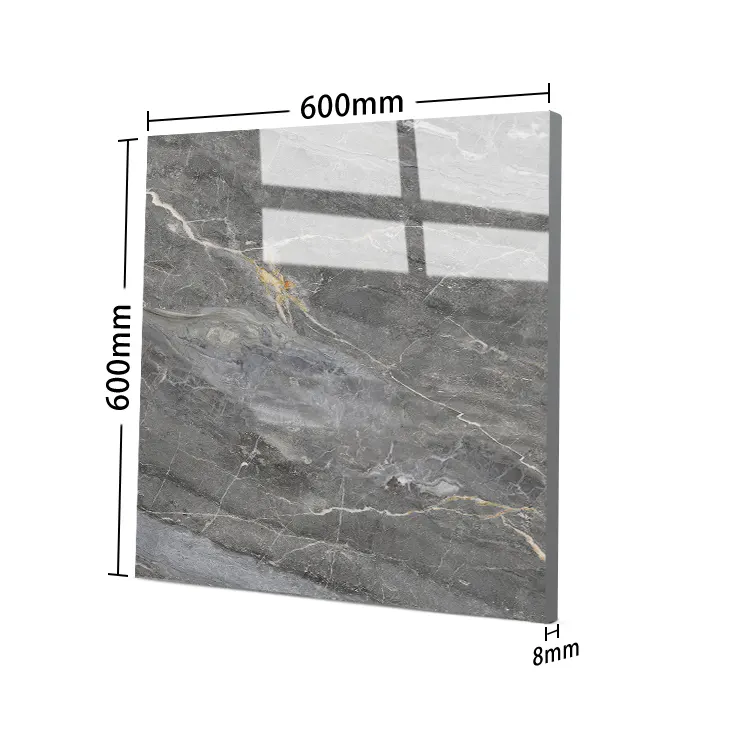 Marble-Look Polished Porcelain Wall And Floor Tile 600x600mm
