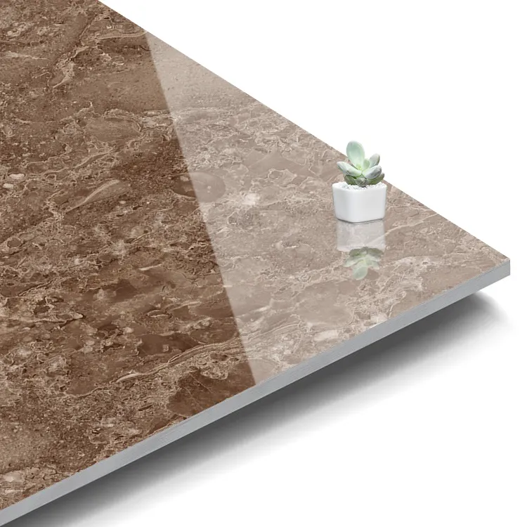 Marble-Look Glossy Porcelain Floor Tile 600x600mm