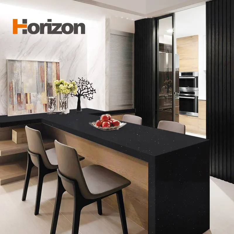 Black Engineered Quartz Slab 3200x1600mm