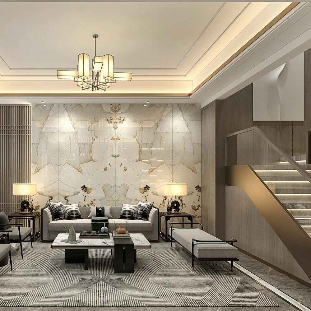 Marble-Look Glazed Sintered Stone Slab 1600x3200mm