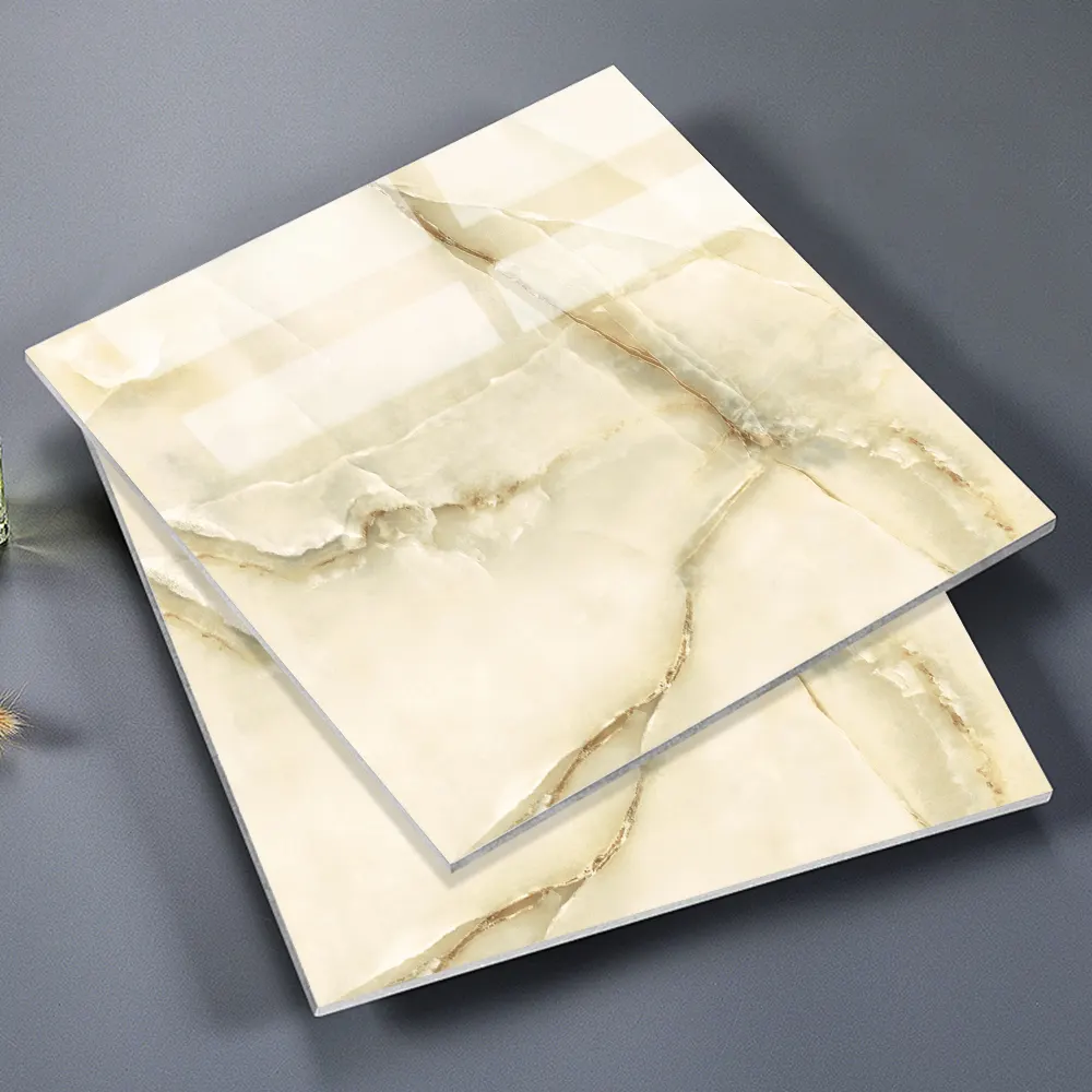 Non-Slip Stone-Look Polished Porcelain Floor Tile 600x600mm product sample