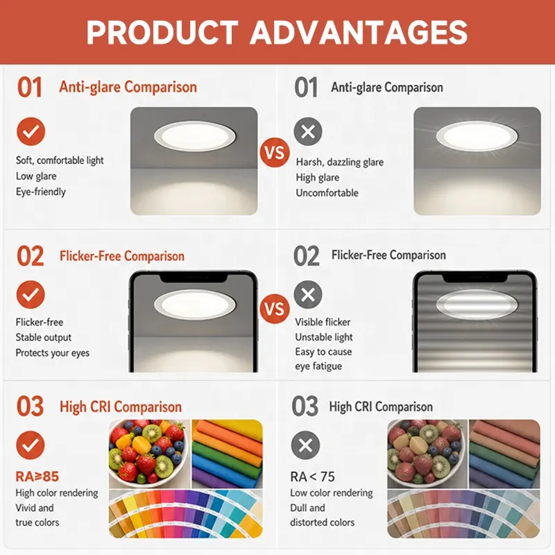 Anti-Glare Recessed LED Downlight 9-24W