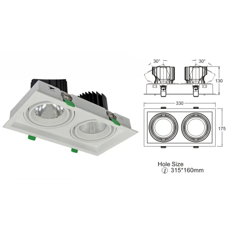 Adjustable Aluminum LED Grille Spotlight