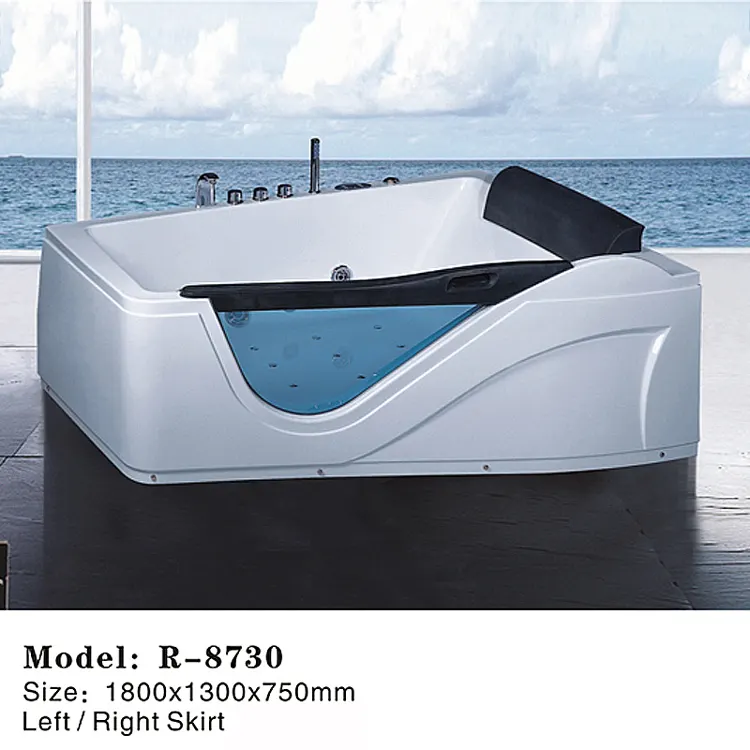 Acrylic Rectangular Whirlpool Massage Bathtub 1.8m