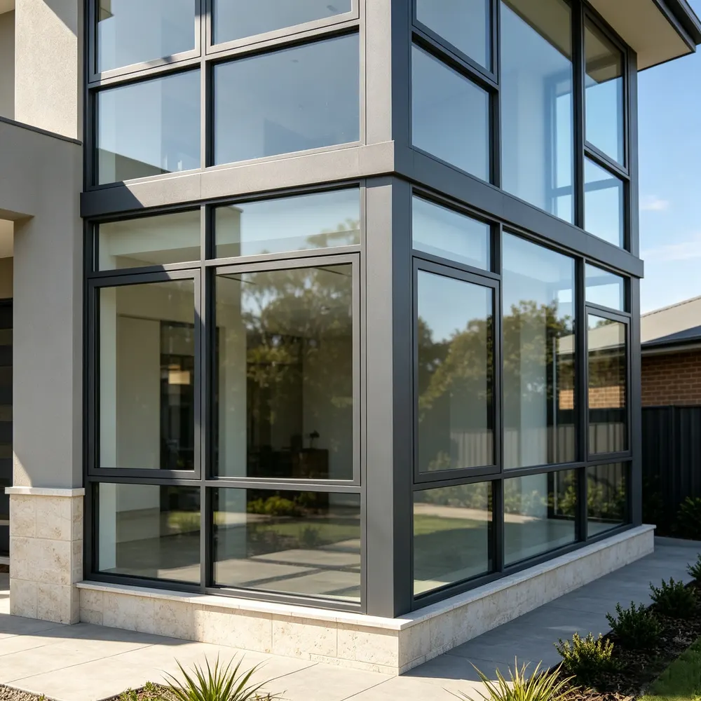 Thermal-Break Aluminum Window 5+12A+5mm With Double Tempered Glazing