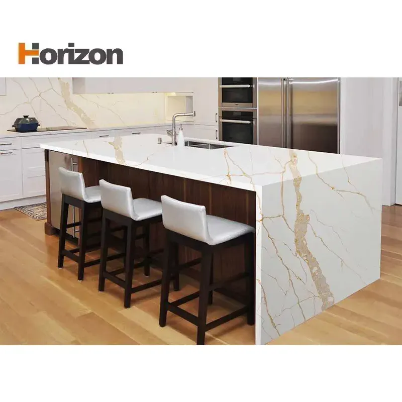 Calacatta Yellow Engineered Quartz Slab 3200x1600mm