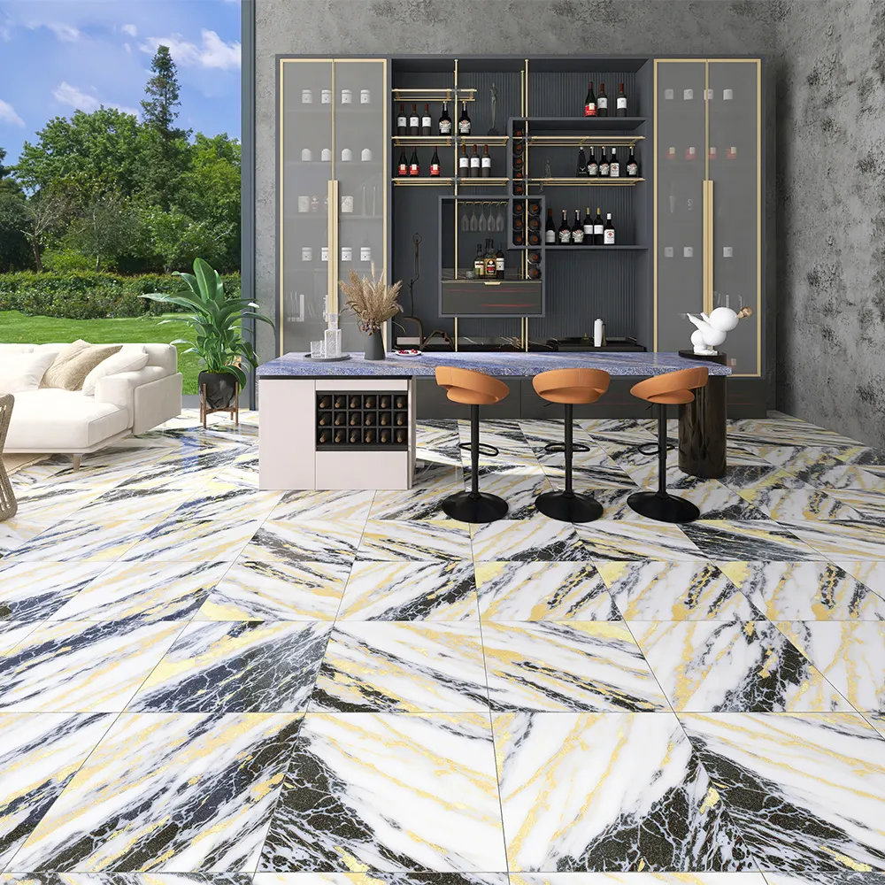 Marble-Look Porcelain Floor Tile 600x600mm