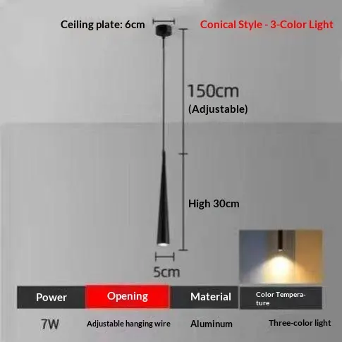 Aluminum LED Pendant Light 100-240V For Indoor Lighting