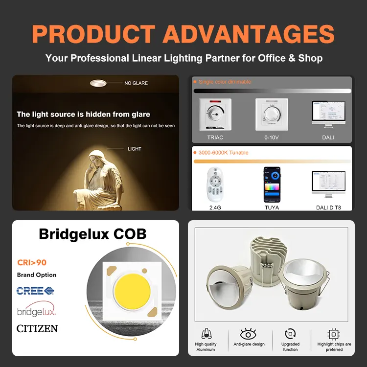 Adjustable Recessed Aluminum LED Downlight 12W 2700K/3000K/3500K