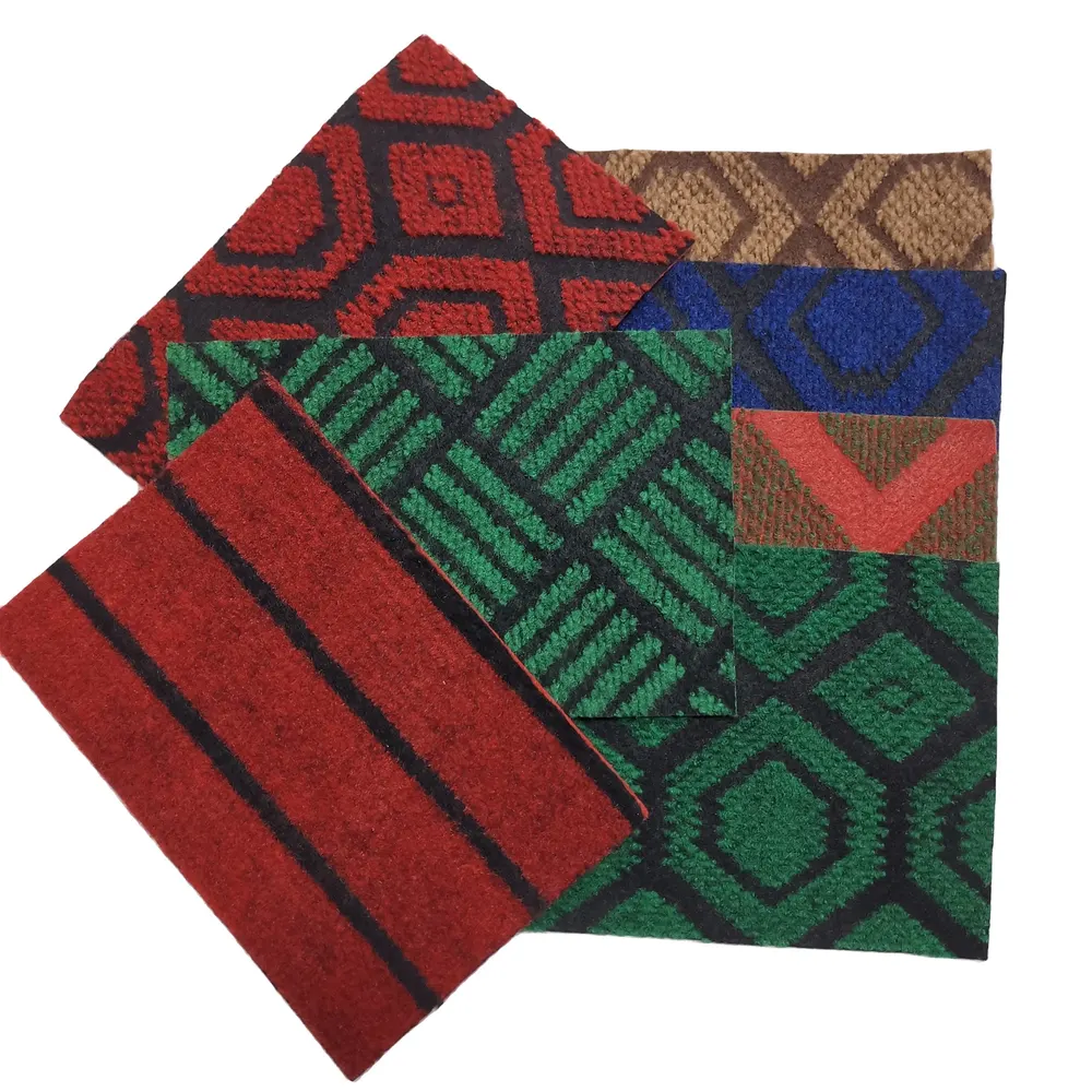 Jacquard Gray/Red Polyester Exhibition And Event Carpet 3-10mm Thick