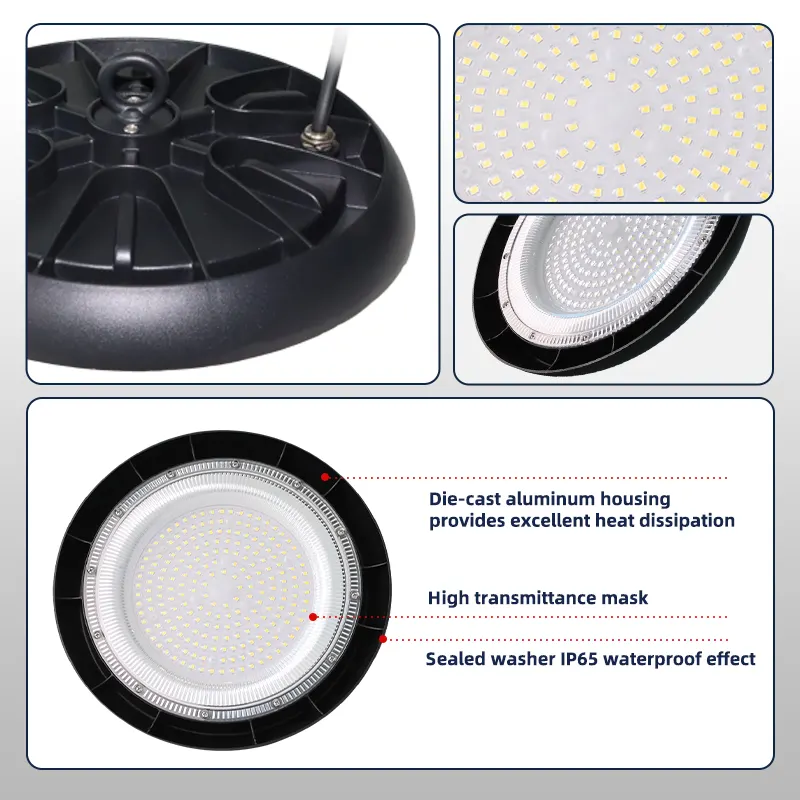 Aluminum UFO LED High Bay Light 100W IP65 6500K