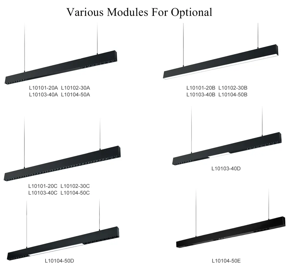 Aluminum Linear LED Light Fixture Black/White 20-50W