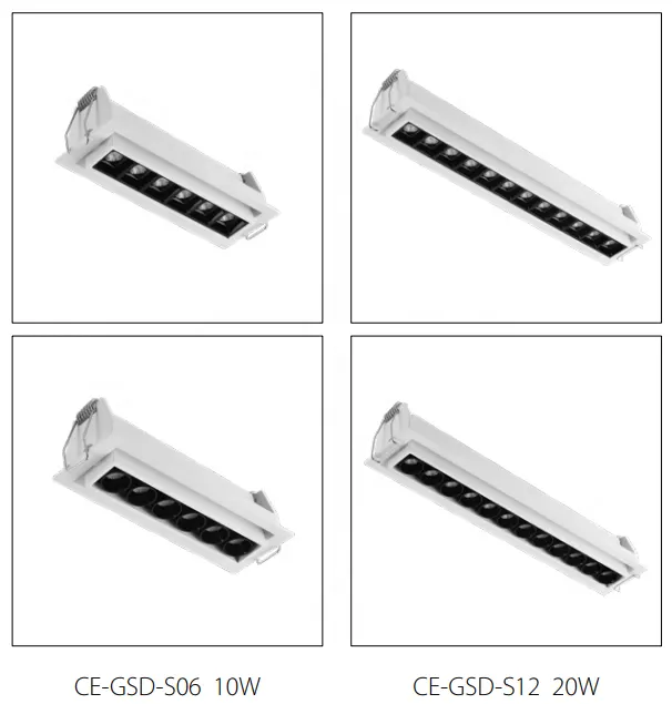 Smart Recessed Aluminum LED Grille Spotlight Black 5-36W
