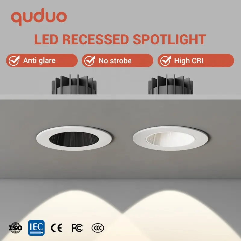 Anti-Glare Recessed Aluminum COB LED Downlight 5W product sample