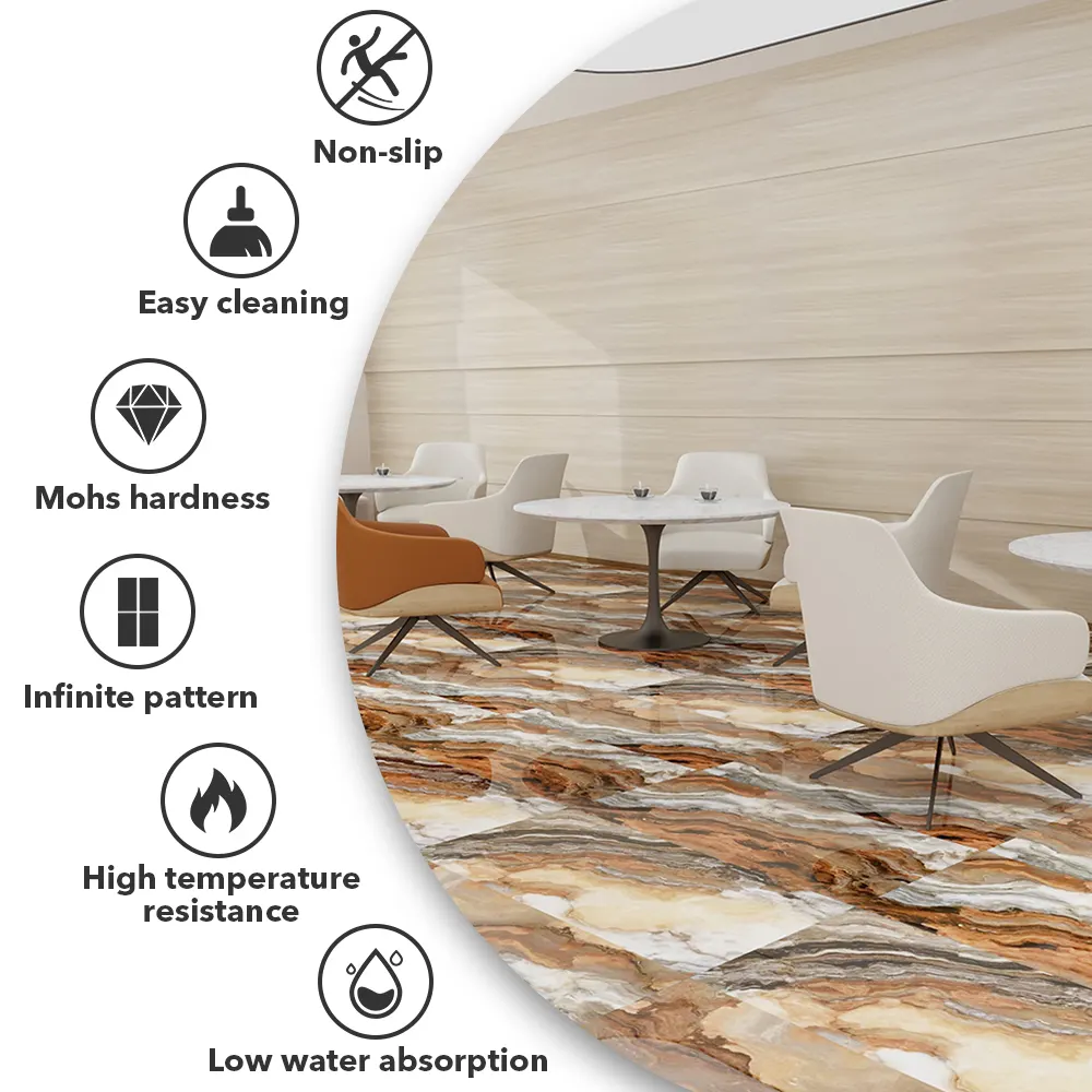 Non-Slip Stone-Look Porcelain Stair Tread Tile 600x1200mm