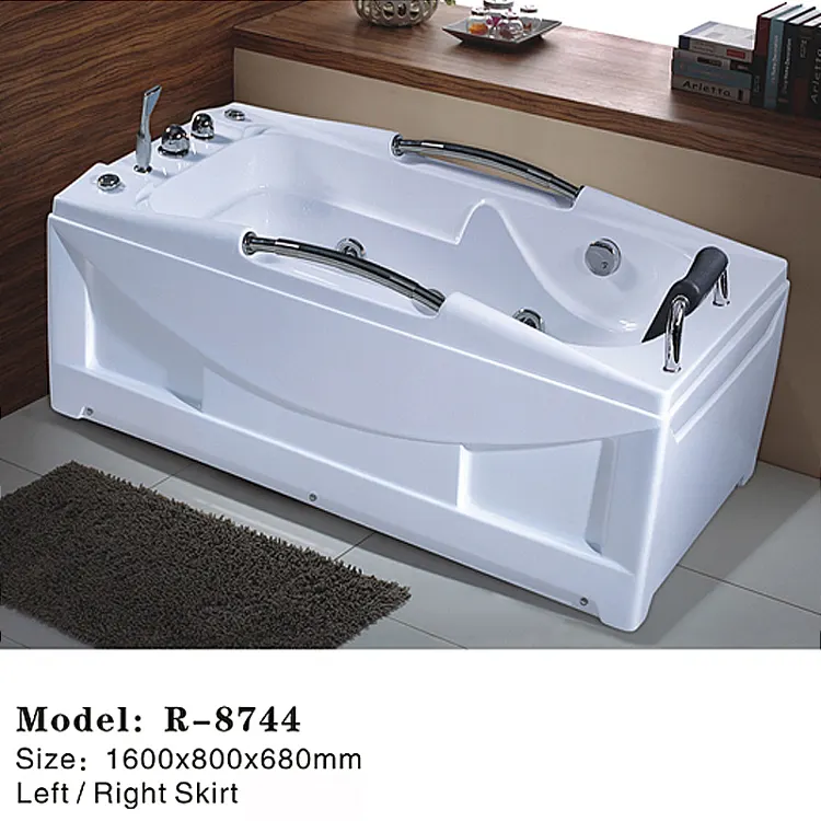 Acrylic Rectangular Whirlpool Massage Bathtub 1.8m