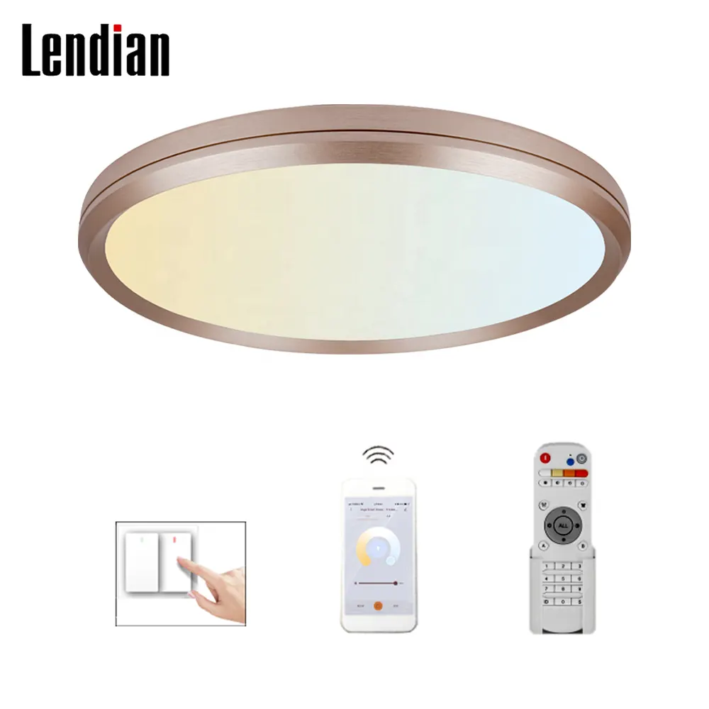 Slim Smart Surface-Mounted LED Panel Light 400x48 Gold 30-72W