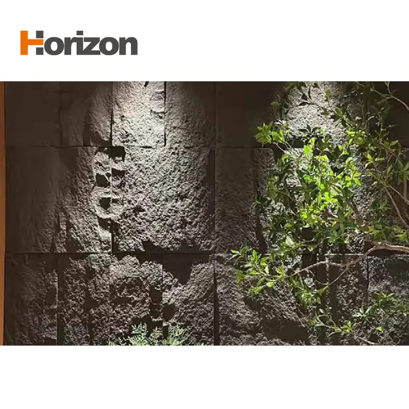 Gray 3D-Textured Mushroom-Texture PU Stone-Look Wall Panel