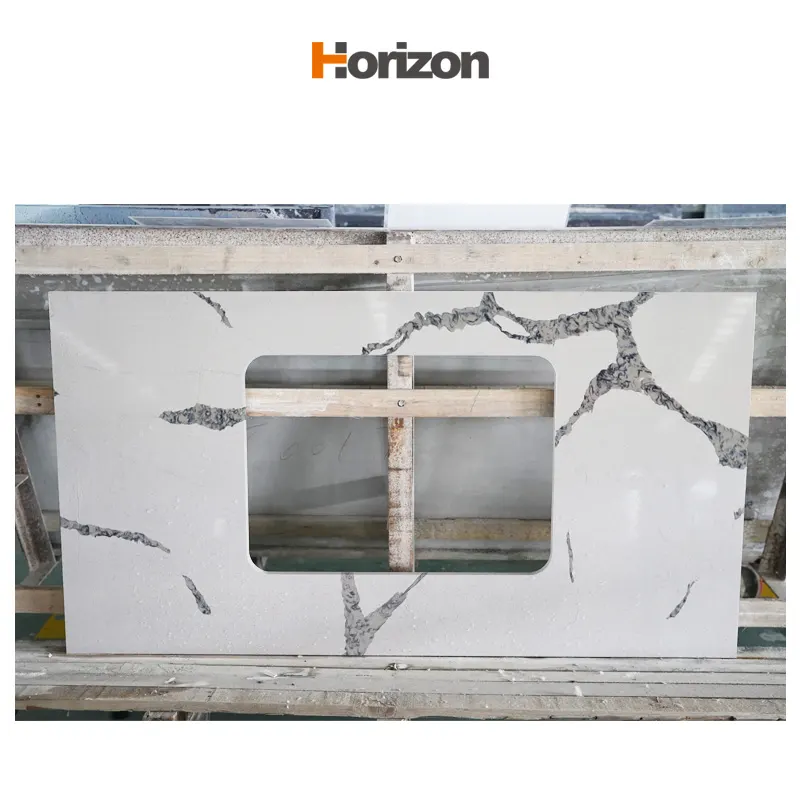Calacatta White Engineered Quartz Slab 3200x1600mm