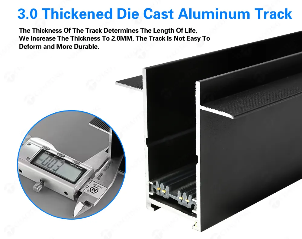 Aluminum Magnetic Lighting Track Rail 4-Wire