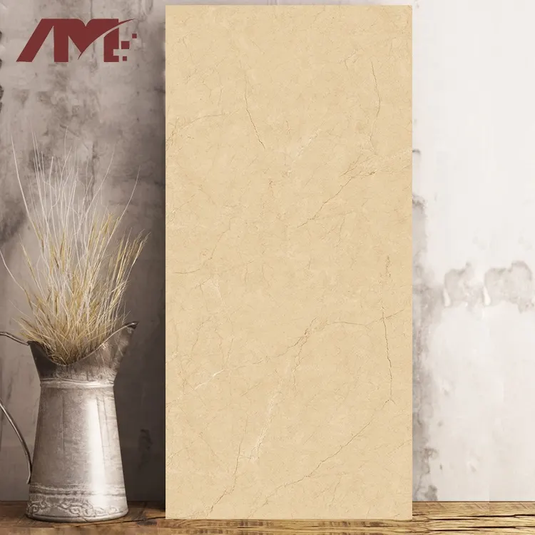 Marble-Look White Glossy Porcelain Floor Tile 750x1500mm