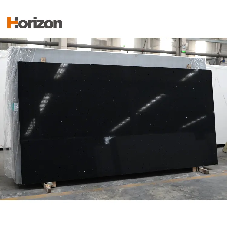 Black Engineered Quartz Slab 3200x1600mm