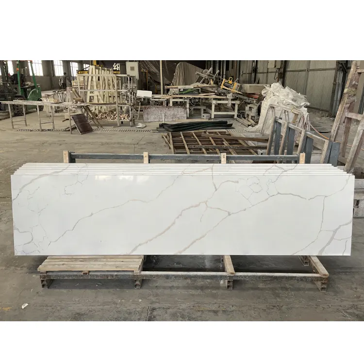 Carrara White Engineered Quartz Slab 3200x1600mm product sample