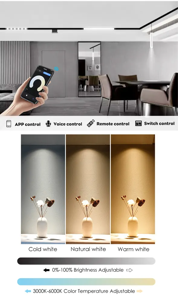 Tuya Smart Dimmable Magnetic LED Track Lighting System 10W 48V