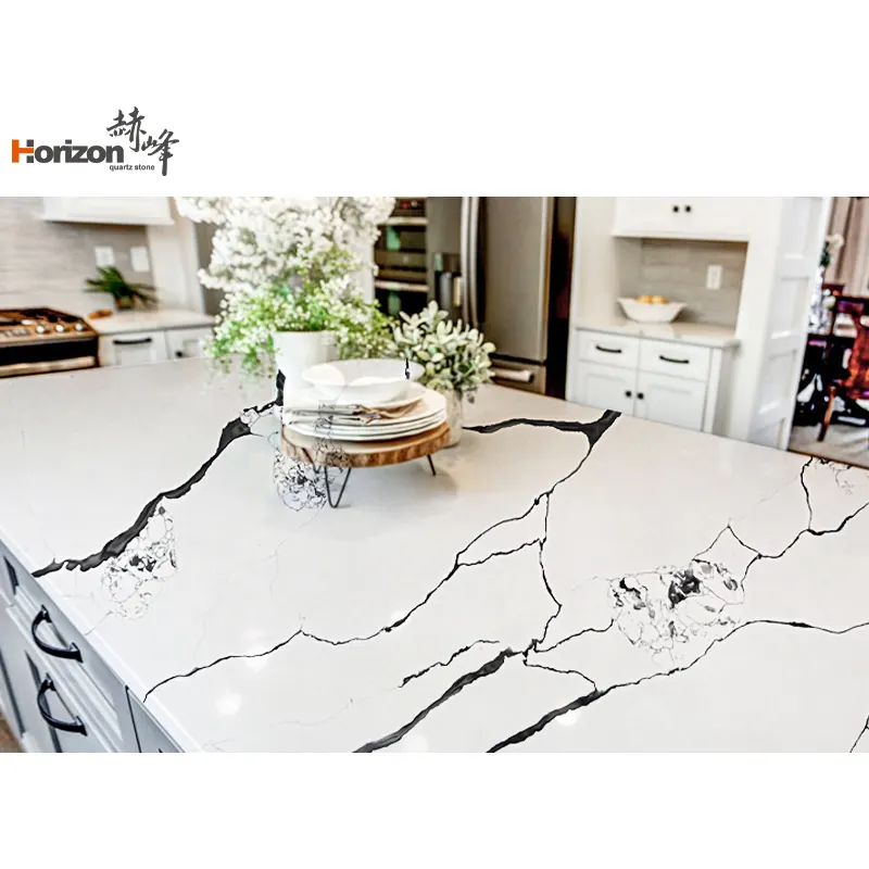 Calacatta White Engineered Quartz Slab 3200x1600mm
