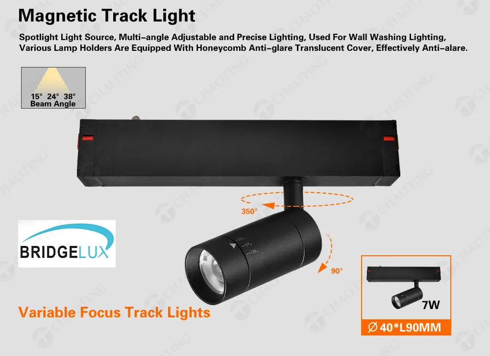 Smart Aluminum Magnetic COB LED Track Spotlight Black/White 7W 220V