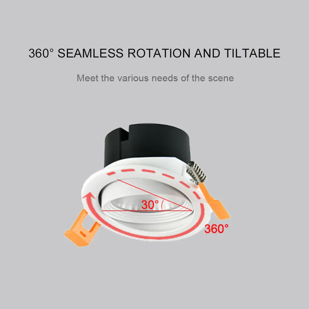 Adjustable Recessed Aluminum LED Downlight 5-15W 55/75m