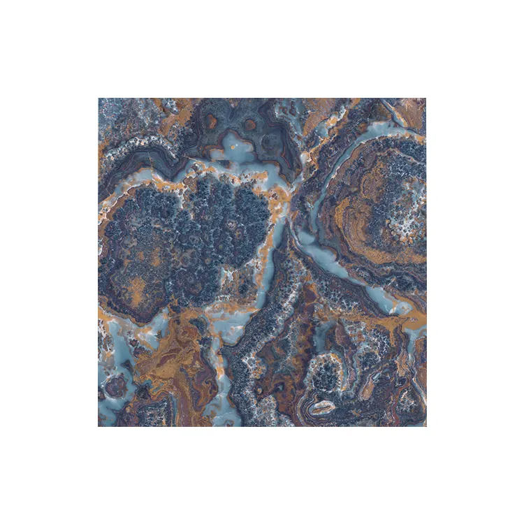 Marble-Look Black/Blue/Green Polished Porcelain Floor Tile 600x600mm