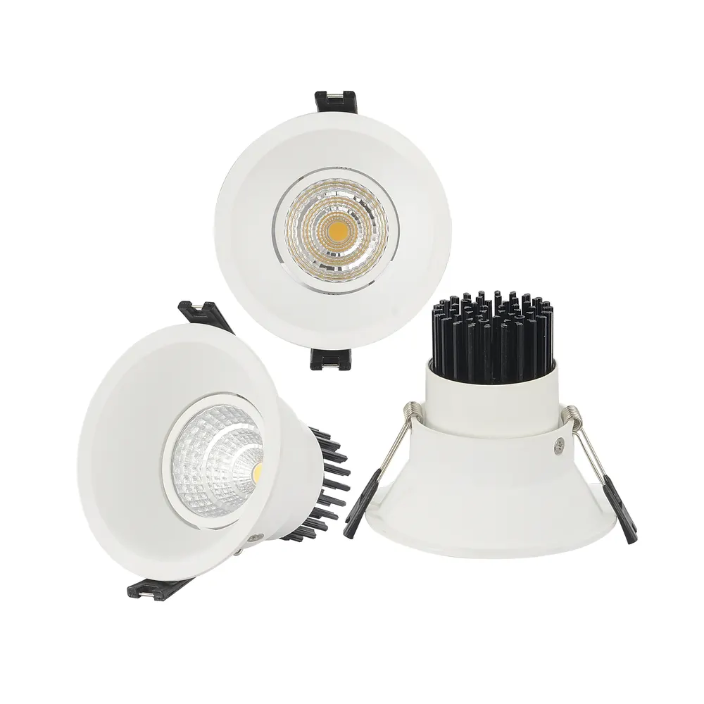 Adjustable Recessed Aluminum COB LED Downlight Black/White 6-30W