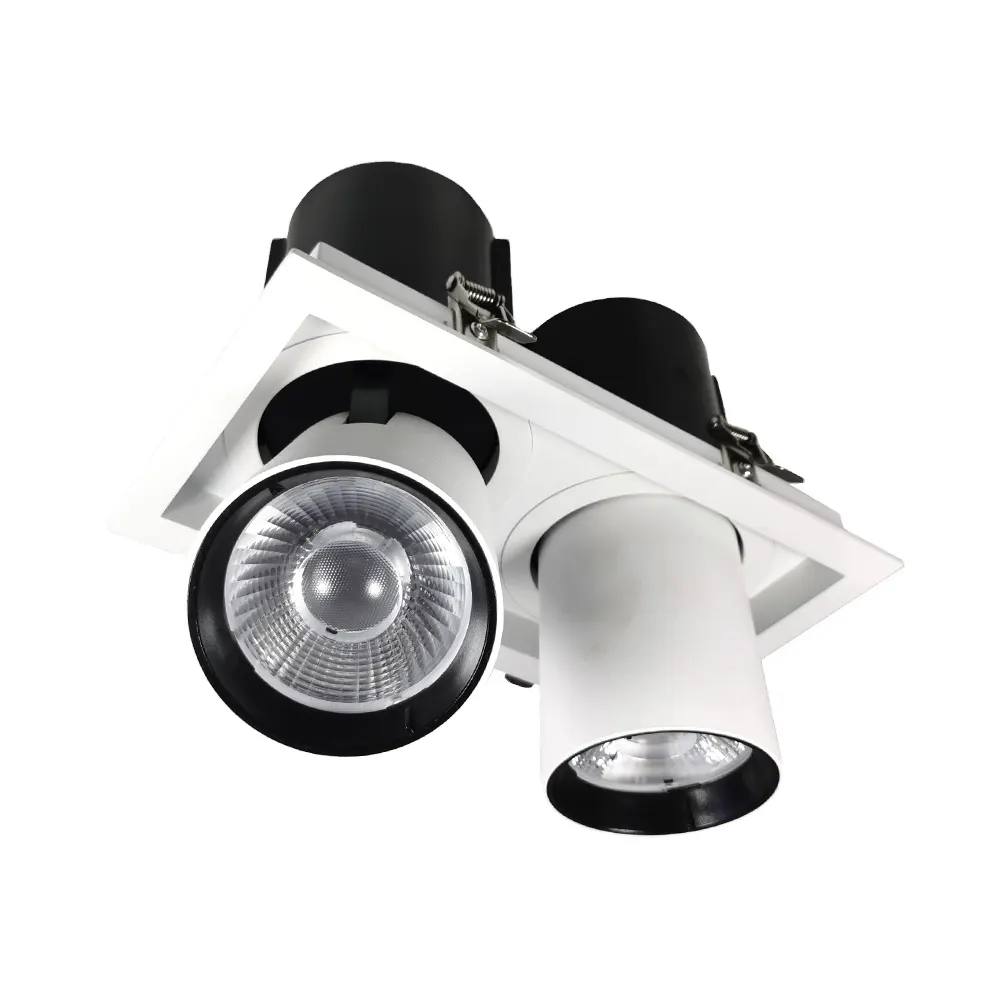 Recessed Square Aluminum COB LED Grille Spotlight 12-35W