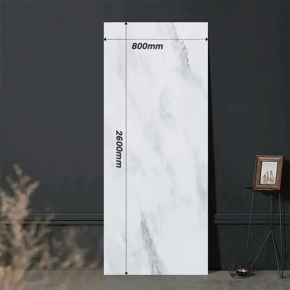 Marble-Look White Sintered Stone Slab 800x2600mm