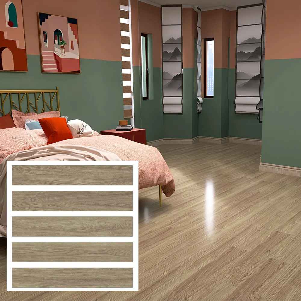Non-Slip Wood-Look Gray/White/Brown Matte Ceramic Floor Tile 150x900mm