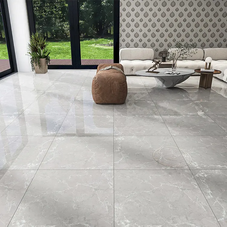 Non-Slip Marble-Look Polished Porcelain Wall And Floor Tile 800x800mm