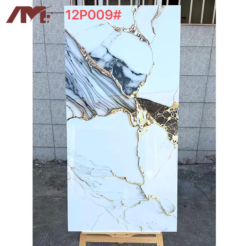 Non-Slip Marble-Look Porcelain Stair Tread Tile 600x1200mm