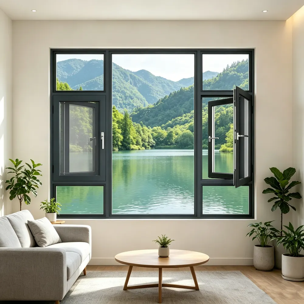 Aluminum Casement Window 5+12A+5mm With Double Tempered Glazing